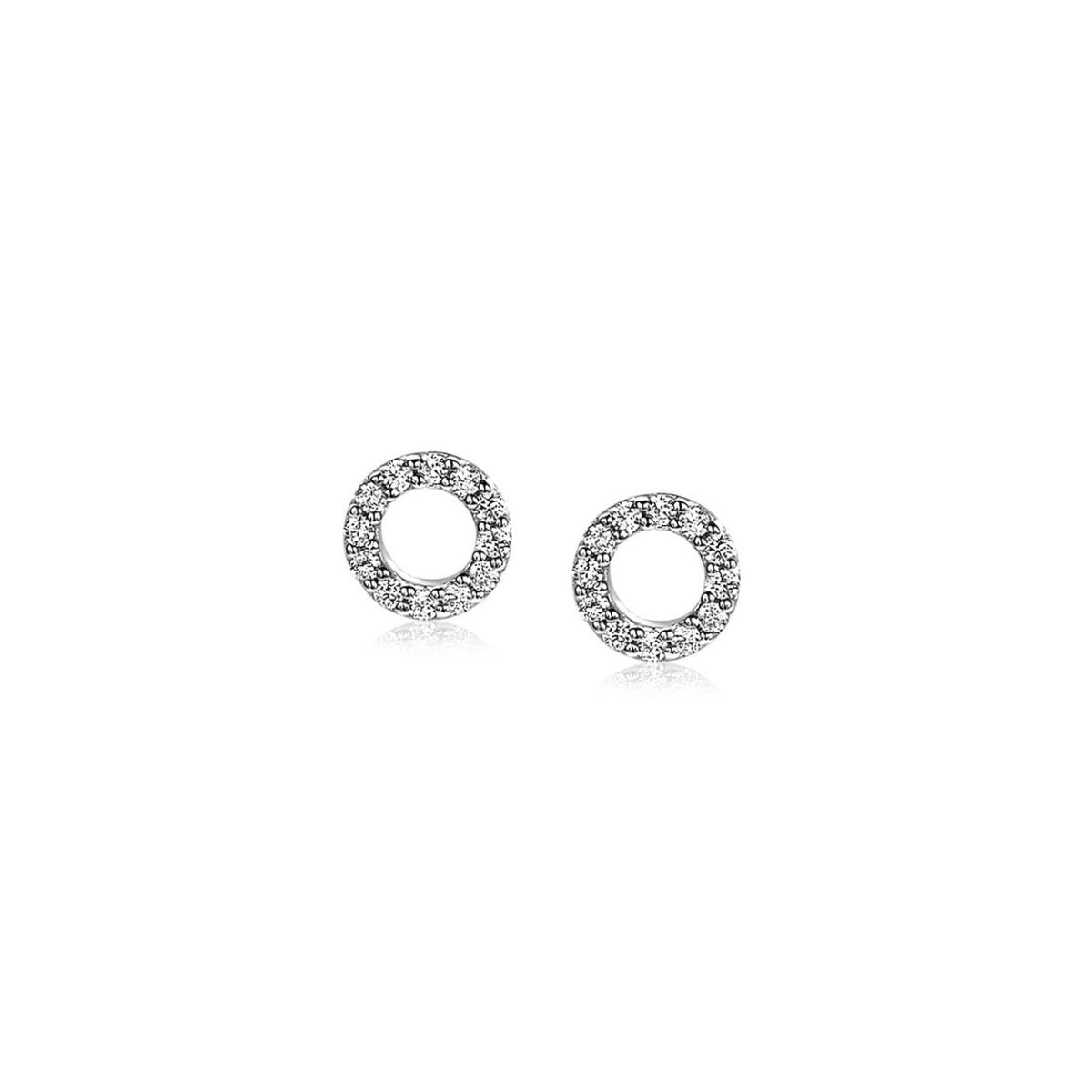 Zinzi zilveren oorknoppen open rond wit 6,5mm ZIO1063, exclusief en kwalitatief hoogwaardig. Ontdek nu!