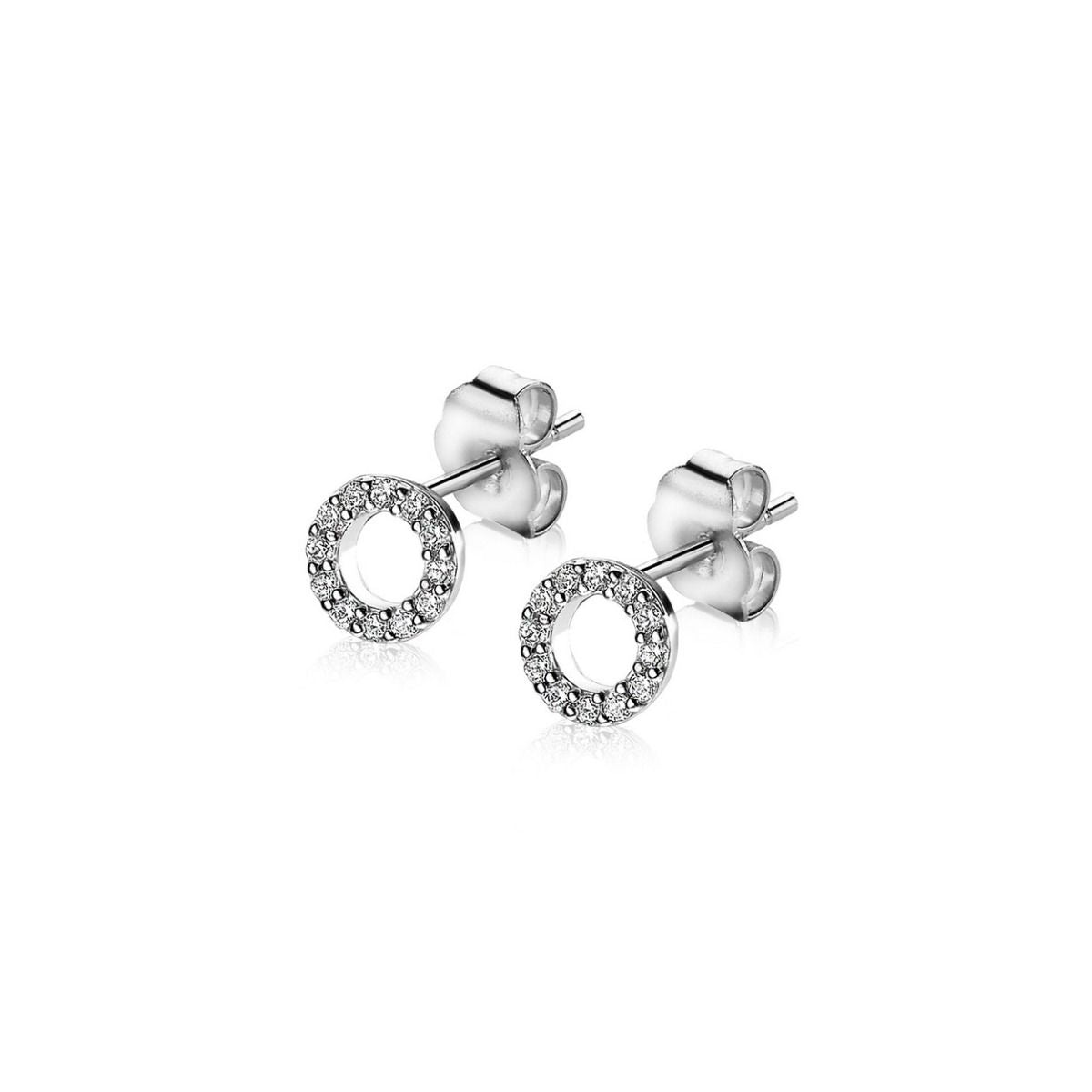 Zinzi zilveren oorknoppen open rond wit 6,5mm ZIO1063, exclusief en kwalitatief hoogwaardig. Ontdek nu!