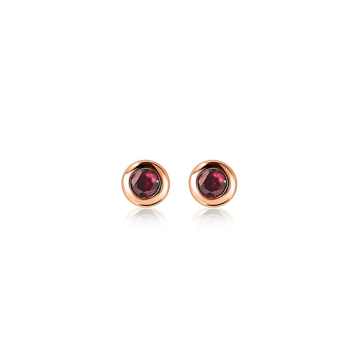 Zinzi zilveren rose vergulde oorknoppen 4mm rode kleursteen ZIO1177RR, exclusief en kwalitatief hoogwaardig. Ontdek nu!