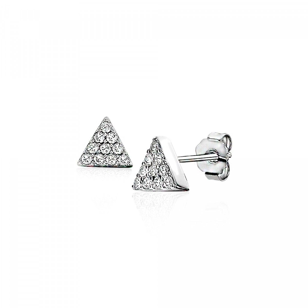 Zinzi zilveren oorknoppen driehoek wit 6mm ZIO1375Z, exclusief en kwalitatief hoogwaardig. Ontdek nu!