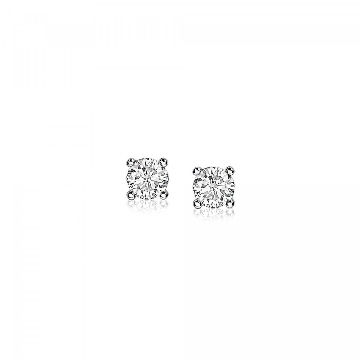 Zinzi zilveren oorknoppen ronde zirconia 6mm chatonzetting ZIO1383, exclusief en kwalitatief hoogwaardig. Ontdek nu!