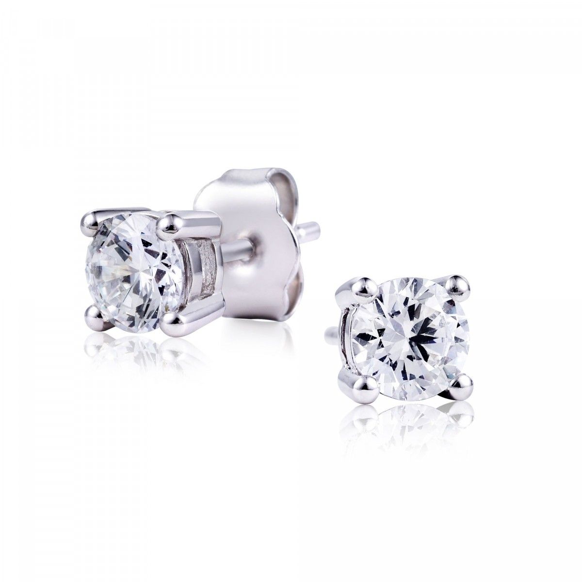 Zinzi zilveren oorknoppen ronde zirconia 6mm chatonzetting ZIO1383, exclusief en kwalitatief hoogwaardig. Ontdek nu!