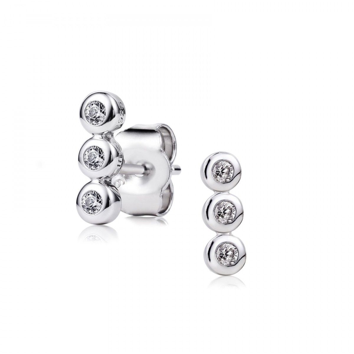 Zinzi zilveren oorknoppen 3x rond wit ZIO1443, exclusief en kwalitatief hoogwaardig. Ontdek nu!