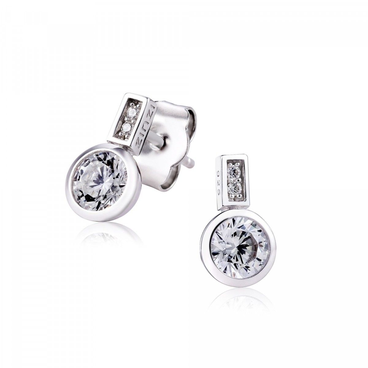 Zinzi zilveren oorknoppen rond wit ZIO1662, exclusief en kwalitatief hoogwaardig. Ontdek nu!