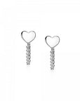 Zinzi zilveren oorknoppen met ketting hart ZIO1686, exclusief en kwalitatief hoogwaardig. Ontdek nu!