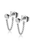 Zinzi zilveren oorknoppen met ketting rond wit ZIO1773, exclusief en kwalitatief hoogwaardig. Ontdek nu!
