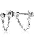 Zinzi zilveren oorknoppen met ketting rond wit ZIO1773, exclusief en kwalitatief hoogwaardig. Ontdek nu!
