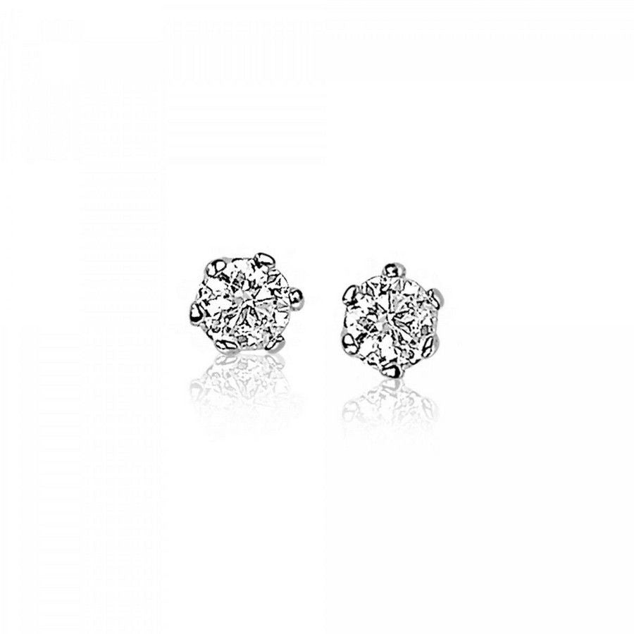 Zinzi zilveren oorknoppen 4,5mm zirconia wit chatonzetting ZIO1984, exclusief en kwalitatief hoogwaardig. Ontdek nu!