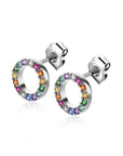 Zinzi's "Rainbow Delight" - Zilveren Oorknopjes 8mm Open Rondje met Regenboog Kleurstenen ZIO2170Z, exclusief en kwalitatief hoogwaardig. Ontdek nu!