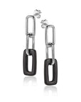 Zinzi zilveren oorhangers 34mm open ovaal zwart onyx ZIO2208, exclusief en kwalitatief hoogwaardig. Ontdek nu!