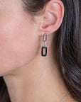 Zinzi zilveren oorhangers 34mm open ovaal zwart onyx ZIO2208, exclusief en kwalitatief hoogwaardig. Ontdek nu!