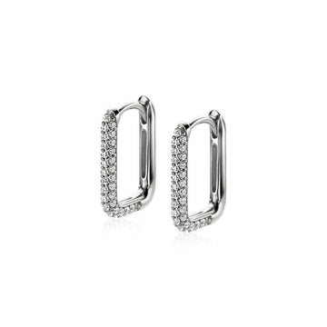 Zinzi zilveren luxe oorringen 15x2mm rechthoekig met witte zirkonia's ZIO2221Z, exclusief en kwalitatief hoogwaardig. Ontdek nu!