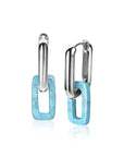 Zinzi oorbedels rechthoek 16mm turquoise howliet ZICH2228. Excl. oorringen., exclusief en kwalitatief hoogwaardig. Ontdek nu!