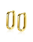 Zinzi gold plated zilveren luxe oorringen ovale vorm 20mm zijkant witte zirkonia's ZIO2319Y, exclusief en kwalitatief hoogwaardig. Ontdek nu!