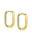 Zinzi gold plated zilveren luxe oorringen ovale vorm 20mm zijkant witte zirkonia's ZIO2319Y, exclusief en kwalitatief hoogwaardig. Ontdek nu!