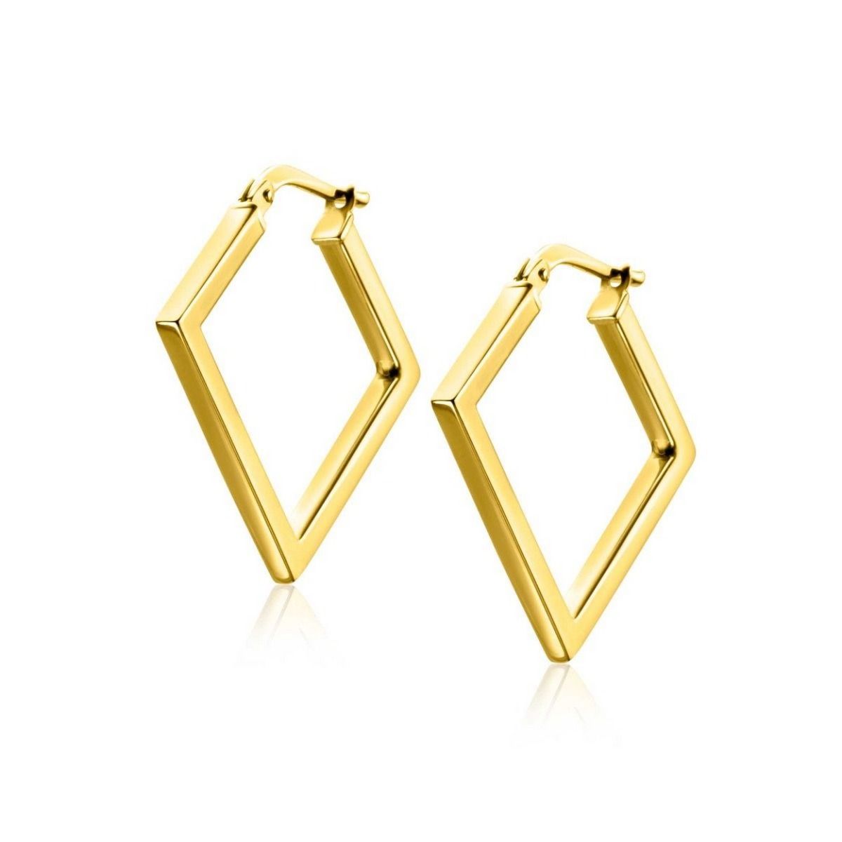 Zinzi gold plated zilveren oorringen 20mm met vierkante vorm buisdikte 2mm ZIO2336G, exclusief en kwalitatief hoogwaardig. Ontdek nu!