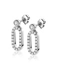 Zinzi zilveren ovale oorknoppen 13mm bezet met witte zirkonia's ZIO2398, exclusief en kwalitatief hoogwaardig. Ontdek nu!