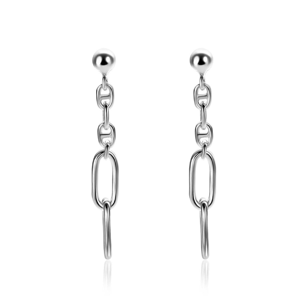 Zinzi zilveren oorstekers met fijne marine schakels ZIO2413, exclusief en kwalitatief hoogwaardig. Ontdek nu!