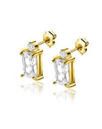 Zinzi gold plated zilveren oorstekers baguette rechthoek wit ZIO2441, exclusief en kwalitatief hoogwaardig. Ontdek nu!