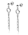Zinzi zilveren oorstekers met bungelende paperclip hangers ZIO2464, exclusief en kwalitatief hoogwaardig. Ontdek nu!