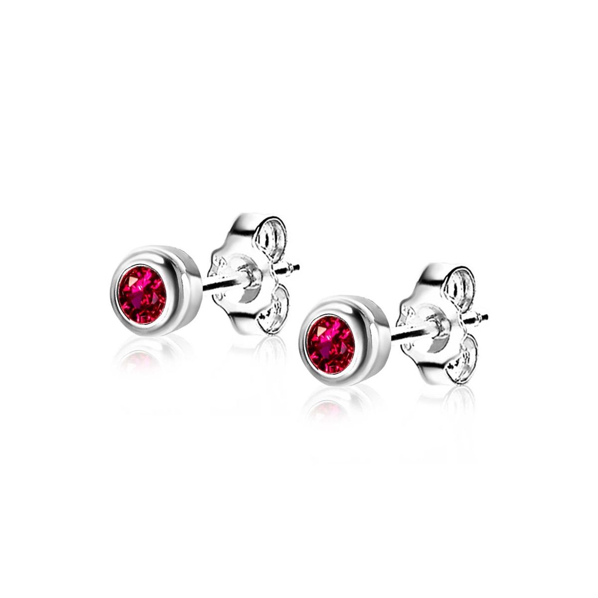 Zinzi's "Ruby Radiance" - 4mm Zilveren Oorknoppen met Geboortesteen Rood Robijn Zirconia ZIOZ-JUL, exclusief en kwalitatief hoogwaardig. Ontdek nu!