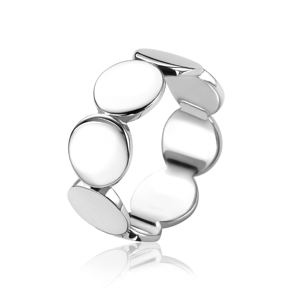 Zinzi zilveren ring ronde plaatjes 7.5mm breed ZIR1484, exclusief en kwalitatief hoogwaardig. Ontdek nu!