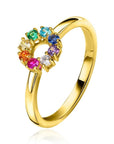 Zinzi zilveren ring 14K geel verguld 8,5mm bezet regenboog ZIR2172, exclusief en kwalitatief hoogwaardig. Ontdek nu!