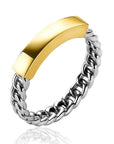 Zinzi zilveren ring gourmet schakel 14K geel verguld staafje ZIR2198, exclusief en kwalitatief hoogwaardig. Ontdek nu!