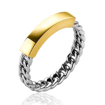Zinzi zilveren ring gourmet schakel 14K geel verguld staafje ZIR2198, exclusief en kwalitatief hoogwaardig. Ontdek nu!