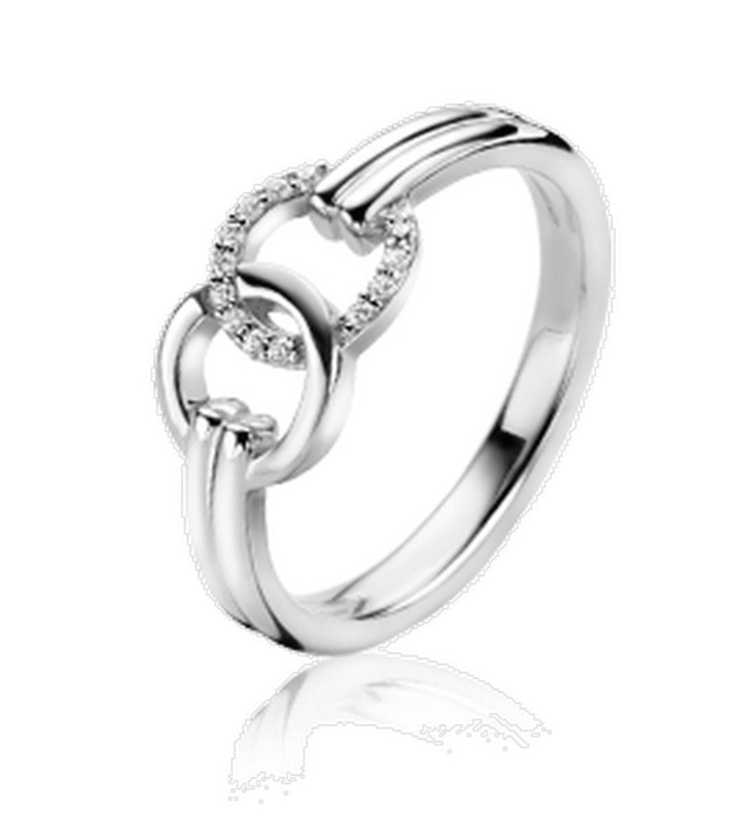 Zinzi zilveren ring twee ronde vormen met elkaar verbonden wit ZIR2266, exclusief en kwalitatief hoogwaardig. Ontdek nu!