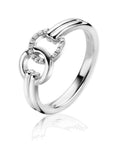 Zinzi zilveren ring twee ronde vormen met elkaar verbonden wit ZIR2266, exclusief en kwalitatief hoogwaardig. Ontdek nu!