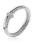 Zinzi zilveren multi-look ring glad gedraaide buis met witte zirkonia's ZIR2324, exclusief en kwalitatief hoogwaardig. Ontdek nu!