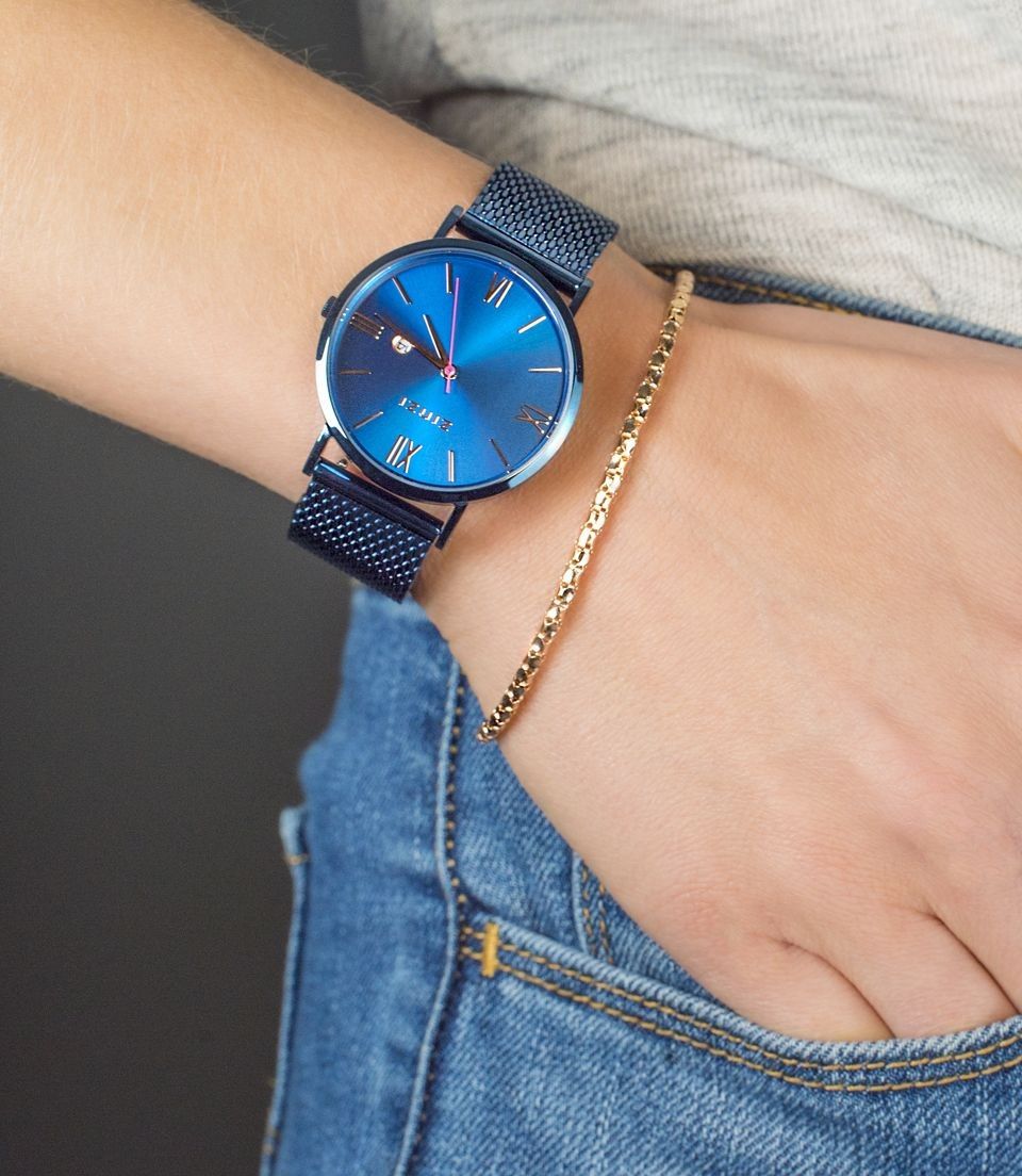 Zinzi ZIW514M horloge - band blauwgekleurd - 34mm + gratis Zinzi armbandje, exclusief en kwalitatief hoogwaardig. Ontdek nu!